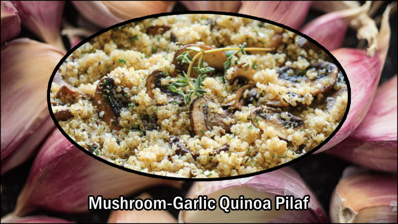 Mushroom-Garlic Quinoa Pilaf
