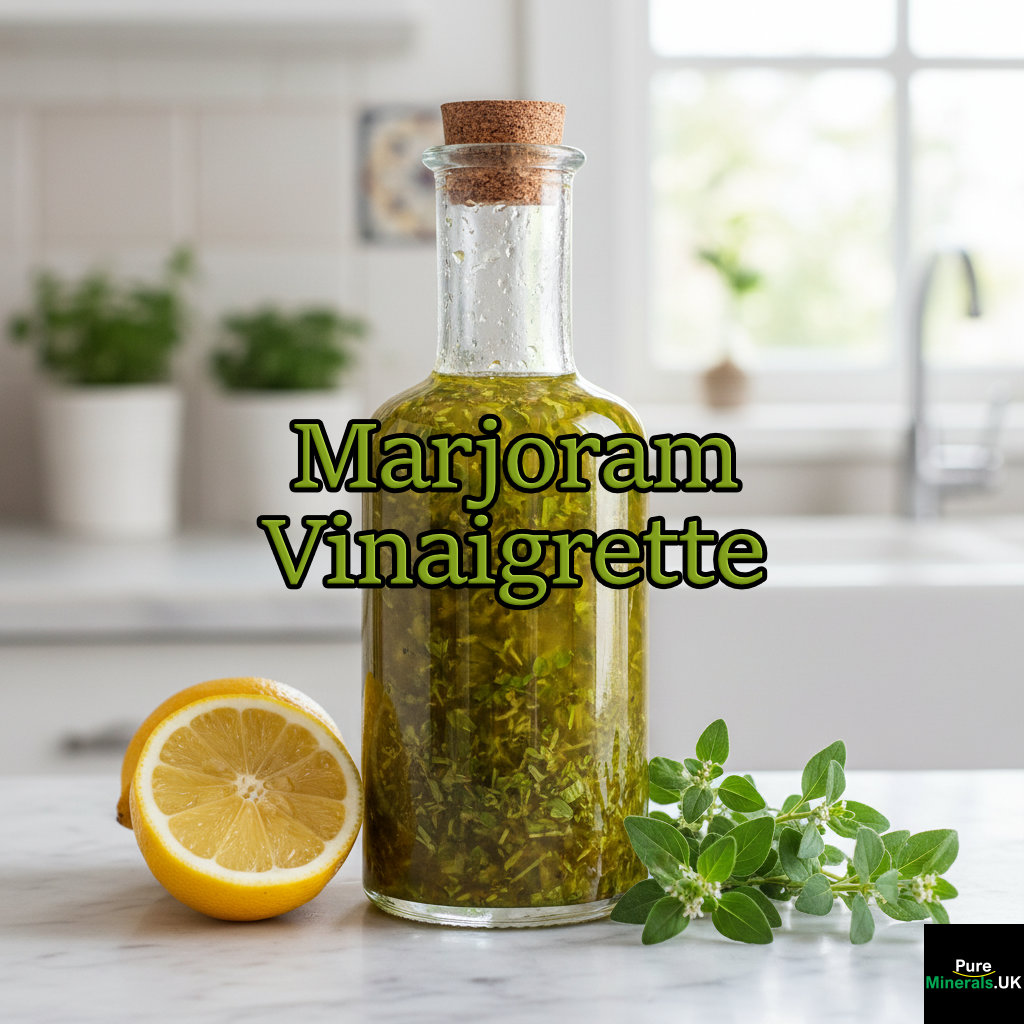 An image of a marjoram vinaigrette bottle.
