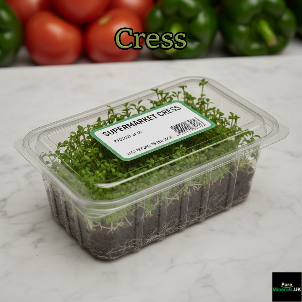A box of supermarket Cress.