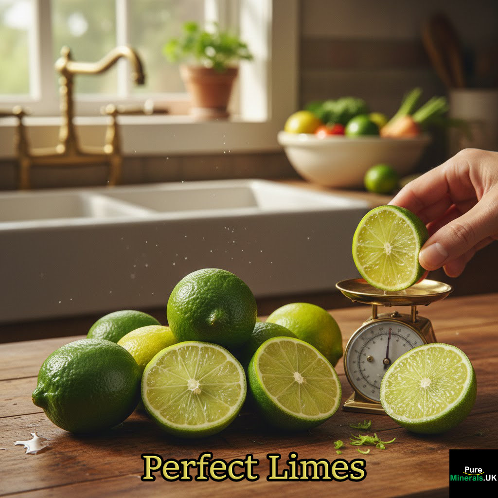 Perfect limes in a farmhouse kitchen setting.