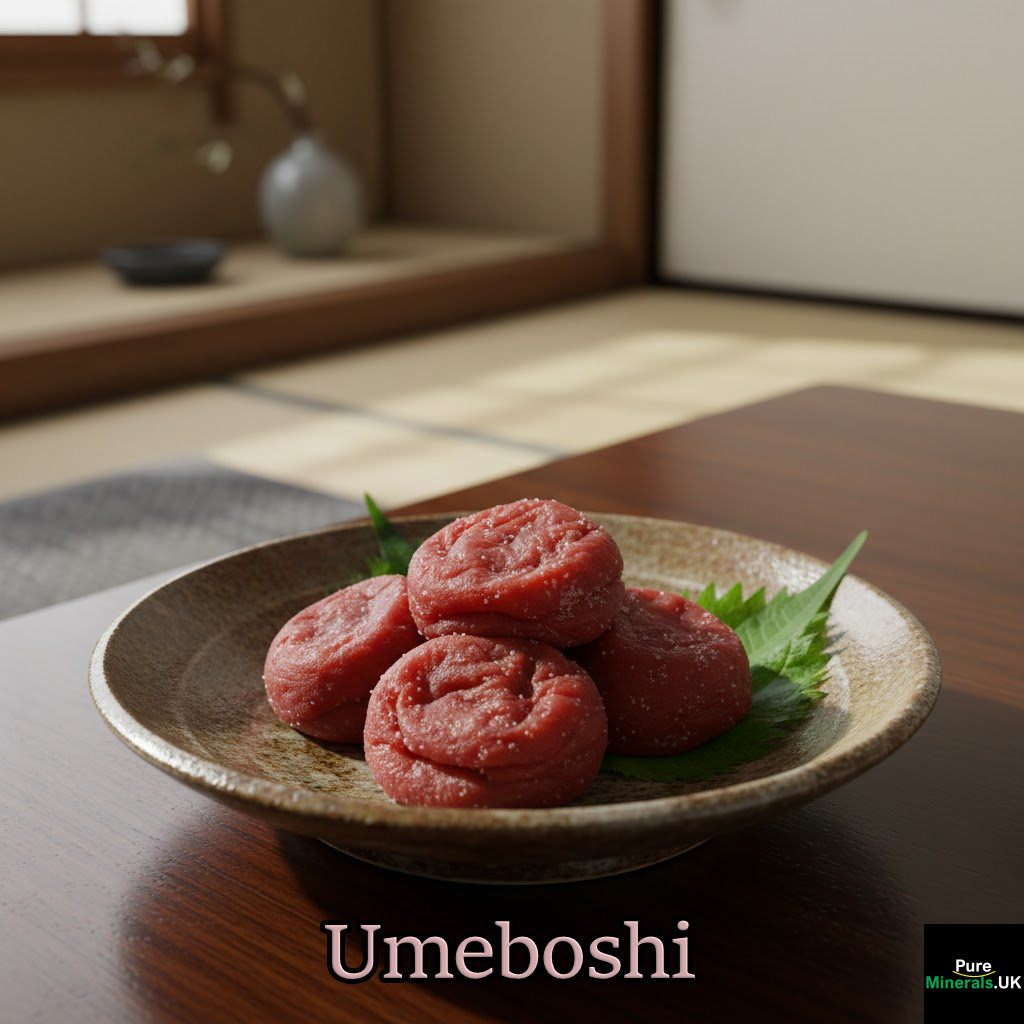 Photo of umeboshi, the salt-preserved plums that represent one of Japan's most beloved traditional foods.