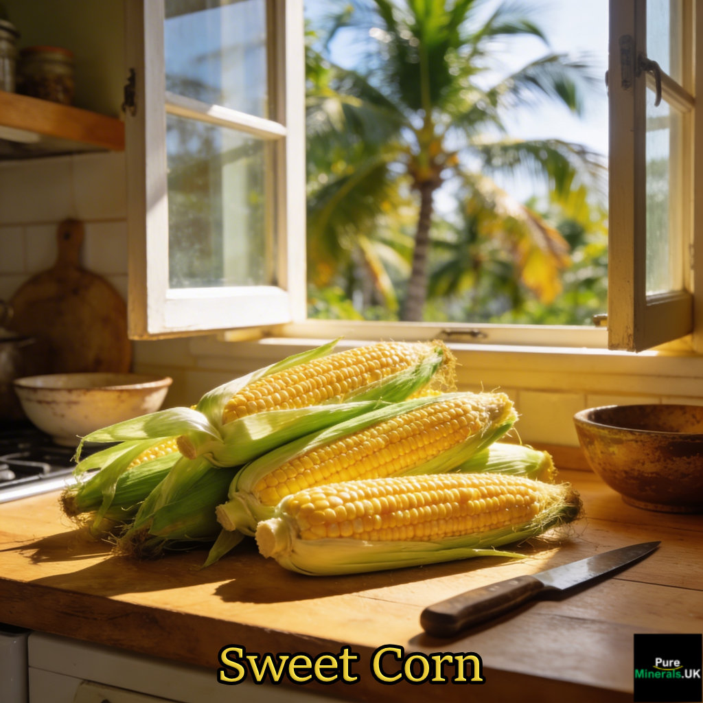 Freshly-picked sweet corn in a Floridian kitchen.