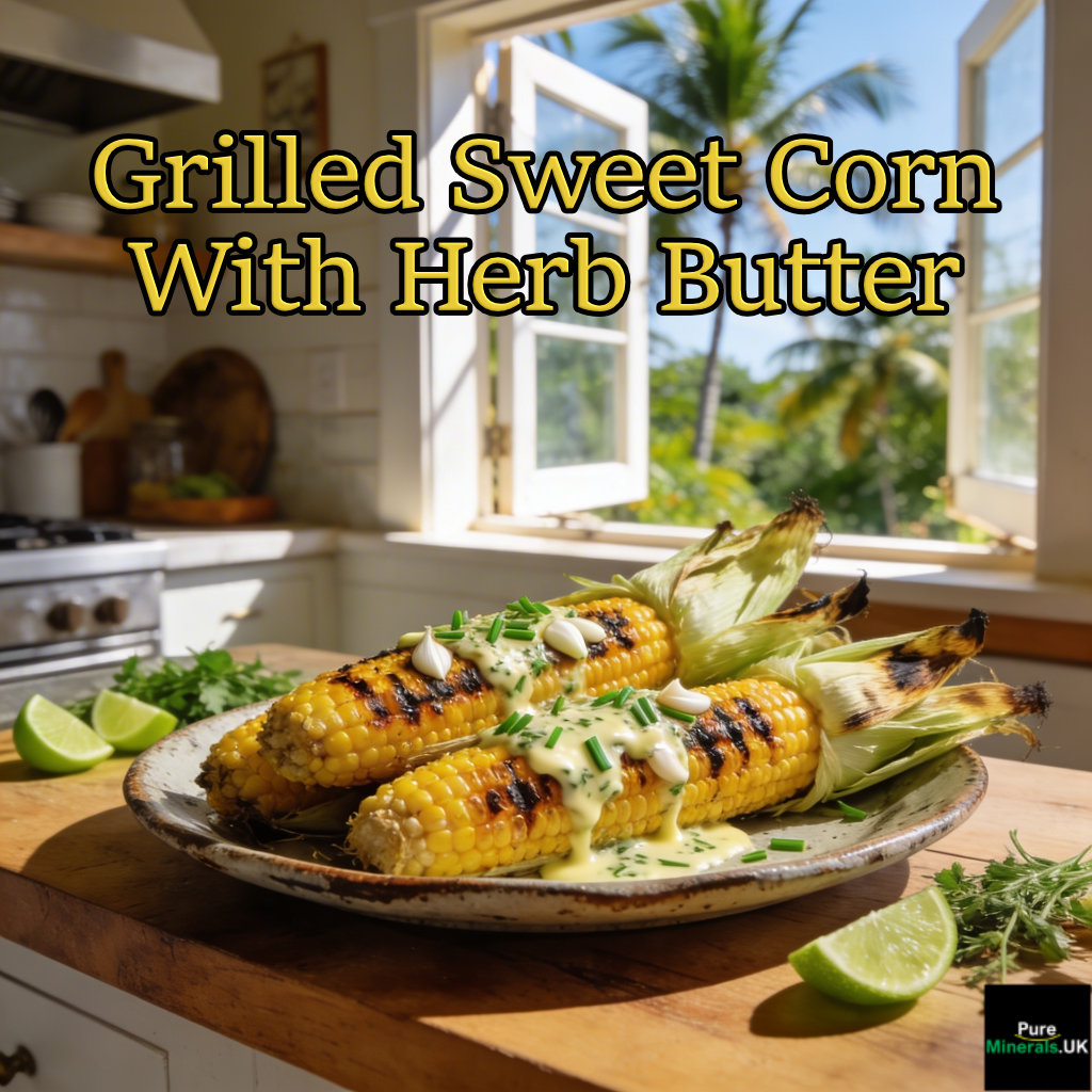 Grilled Sweet Corn With Herb Butter in a Floridian kitchen.