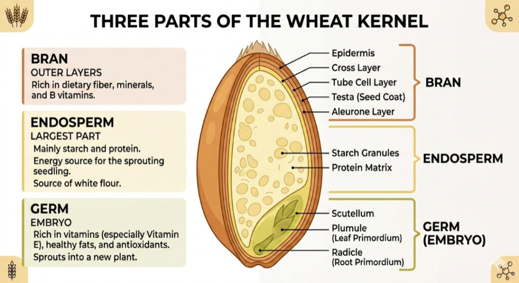 Whole-grain wheat diagram.