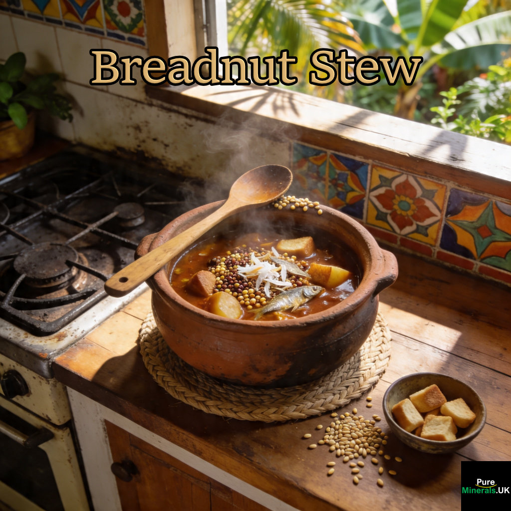 In Caribbean traditions, breadnuts are folded into stews alongside sorghum, salted fish, or corned beef, creating a protein-rich, filling one-pot meal.