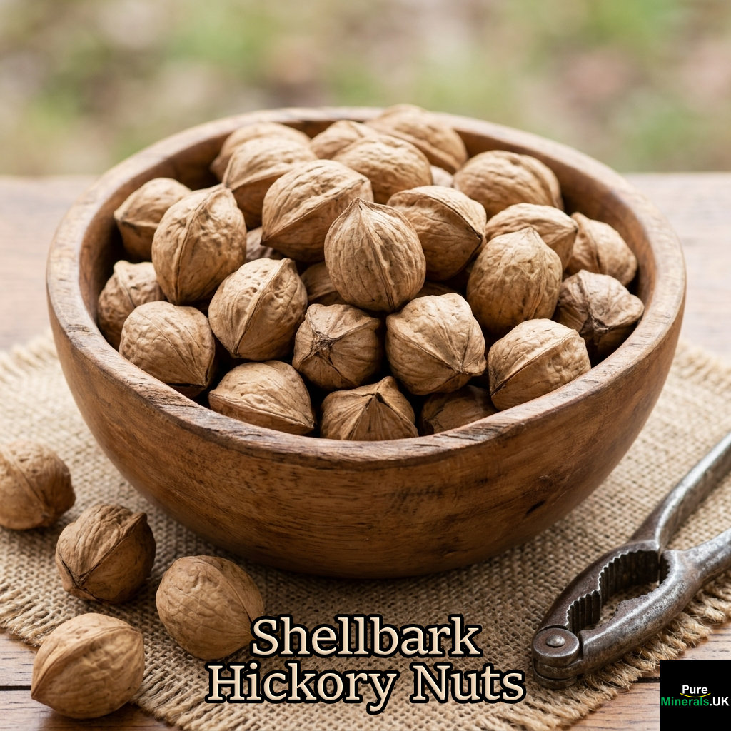 Freshly collected shellbark hickory nuts.