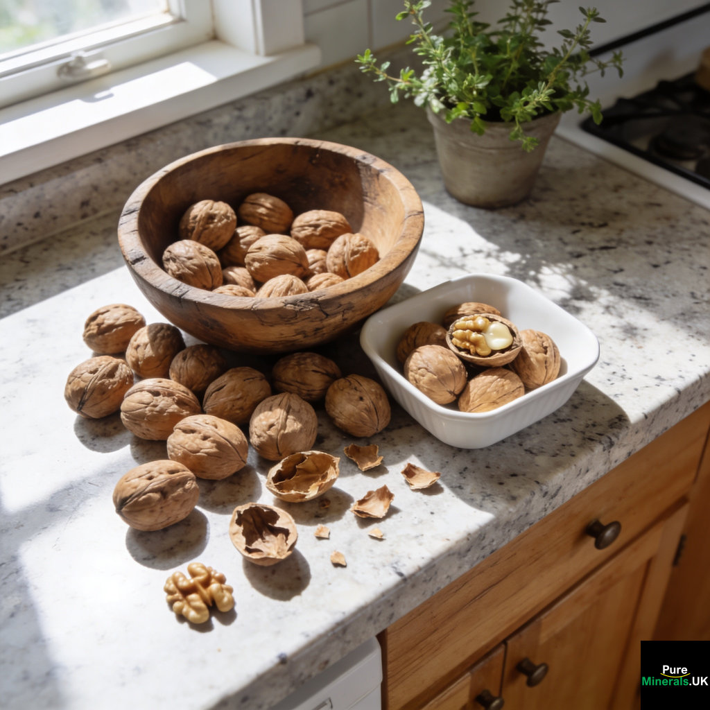 Bowls of walnuts in a Sacramento kitchen.